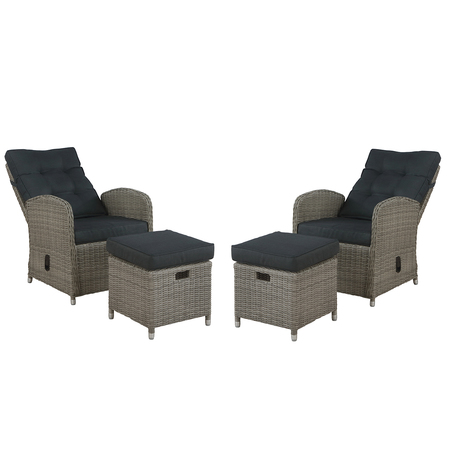Alaterre Furniture Monaco All-Weather 4-Piece Set with Two Reclining Chairs and Two Ottomans AWWH011HH